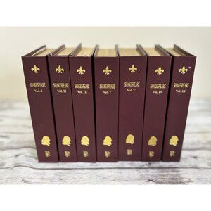 Works of Shakespeare Mini Red Gold Hardcover 1-6 Volume Set & 9